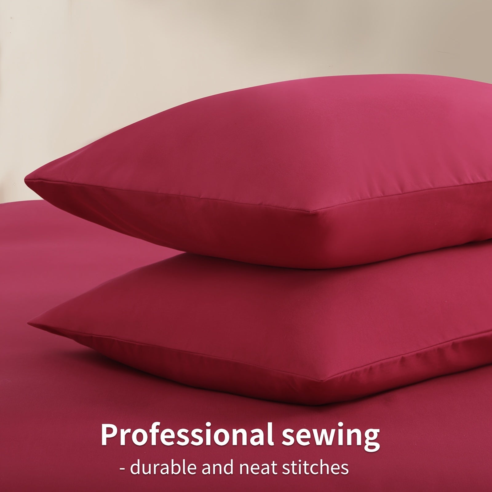 Two Pack Brushed Cloth Pillowcases 90gsm Soft Durable Bedding Set