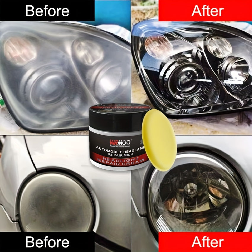 Car Light Restoration Kit Crystal Clear Scratch Remover Liquid Yellow Polish