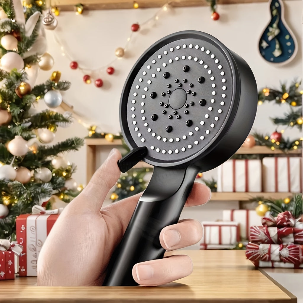 Handheld Shower Head with 5 Water Flow Modes, Hose, Bracket, and Gold Accessories