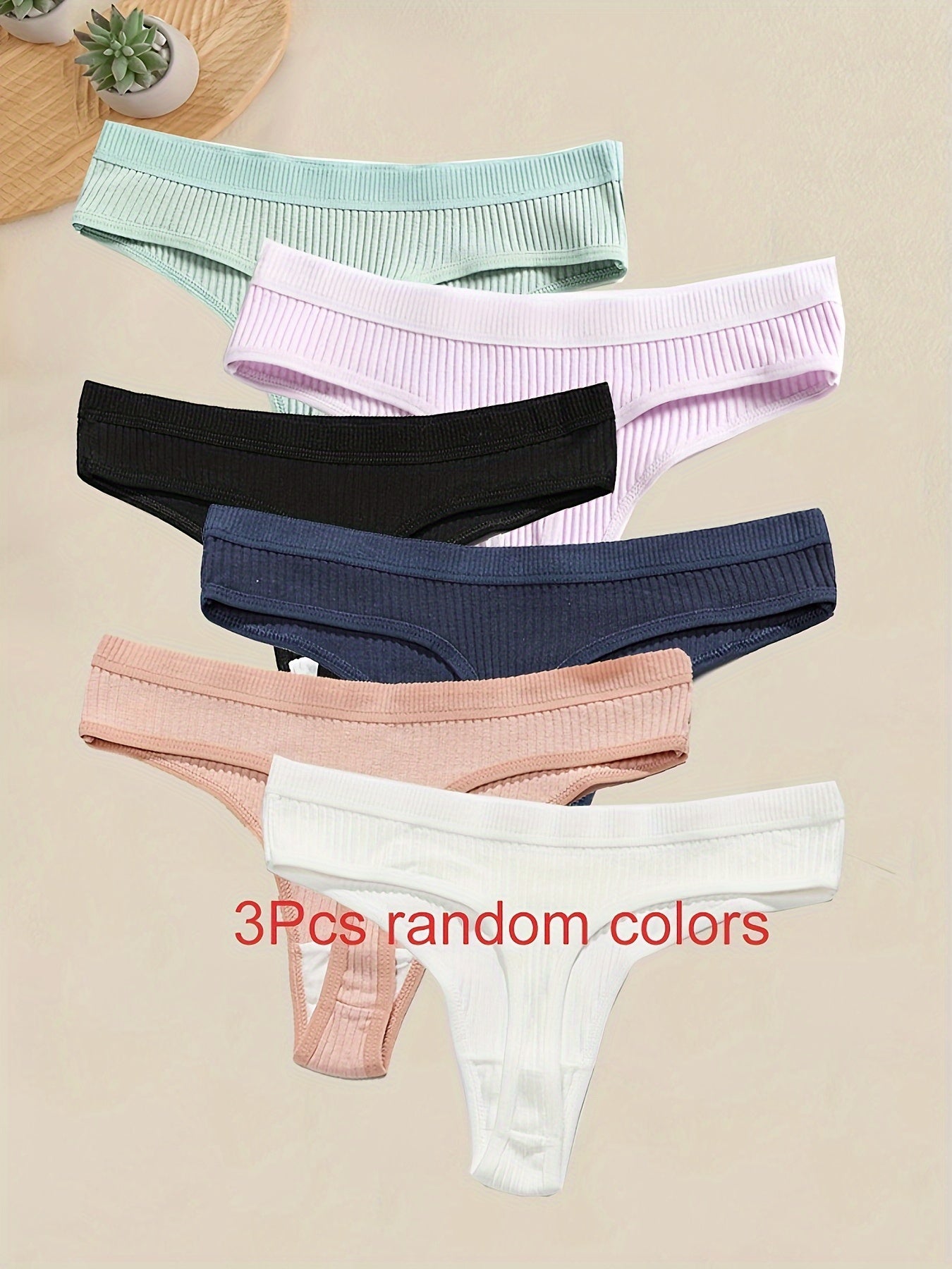 Women's Lingerie Thongs Set in Solid Colors with Seductive Style