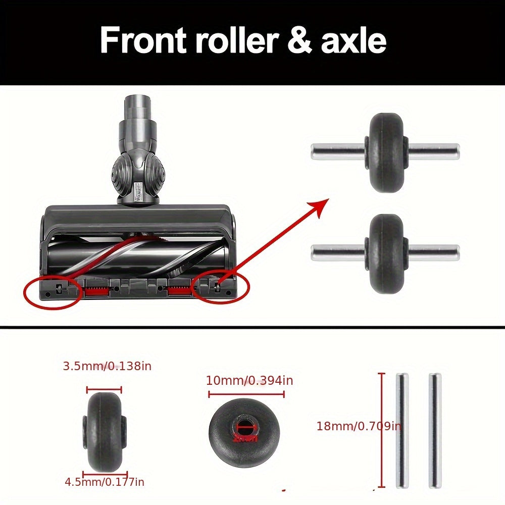 Dyson Vacuum Cleaner Soleplate Wheels Compatible with V6 V7 V8 V10 V11 V15 DC58 DC59 DC62 Direct Drive Head