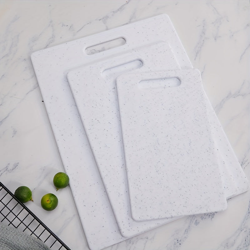 Set of 3 Marble Pattern Cutting Boards Food-Safe Polystyrene for Fruits Vegetables