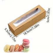Pack of 25 Disposable Paper Pastry Containers with Flip Top Lids for 6-8 Macarons