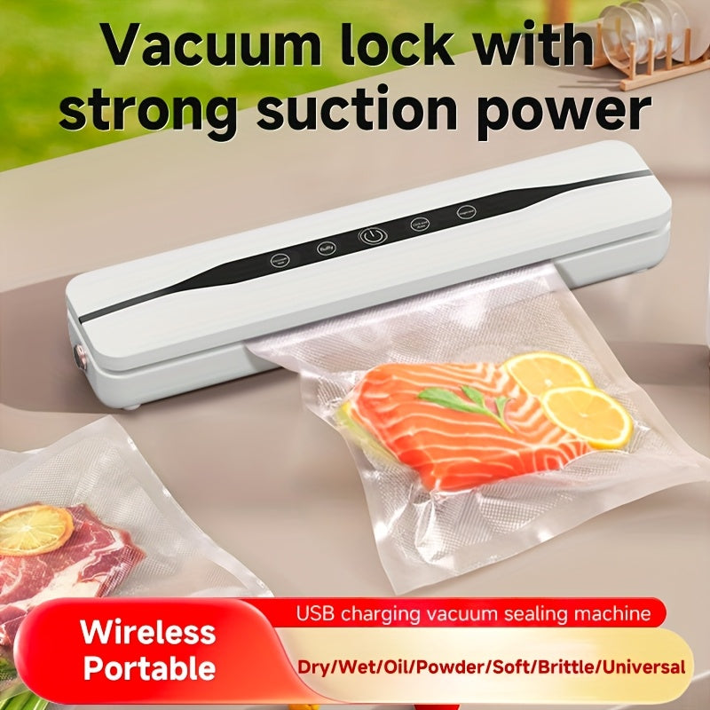 USB rechargeable vacuum sealer 62Kpa suction for food preservation