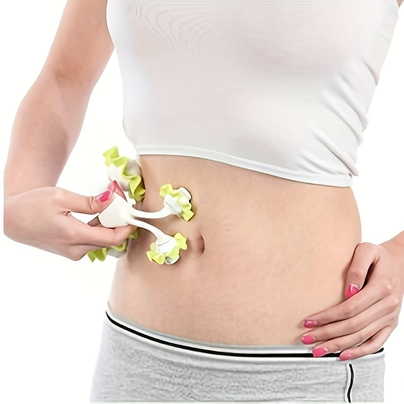 To'liq tana bo'shashishi uchun qo'lga olinadigan gullar dizayni massajeri, yashil va oq, mashg'ulotdan keyingi tiklanish va taranglikni bartaraf etish uchun ideal, oyoqlar, bel va orqa uchun portativ va samarali.