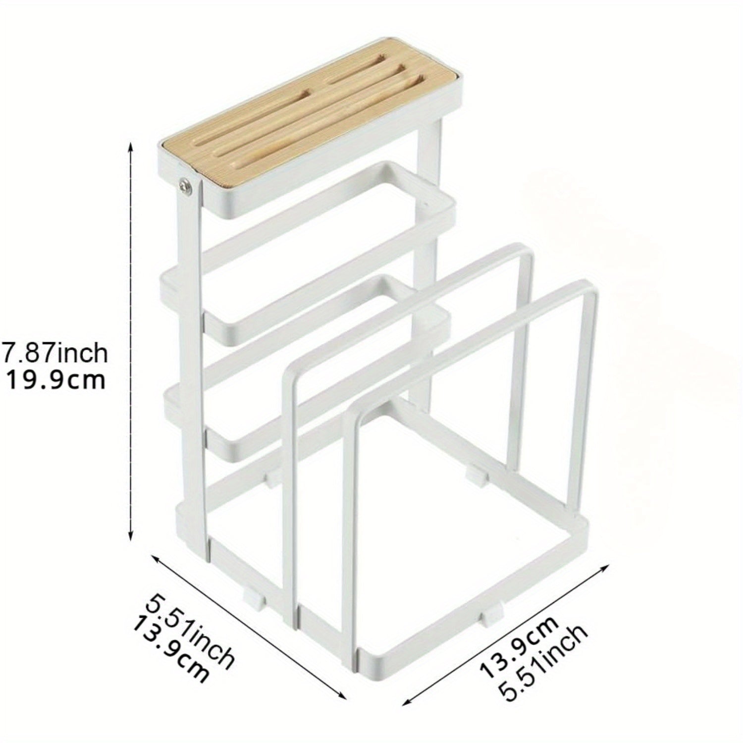 Metal Knife Block Organizer for Kitchen Cabinet, Universal Cutting Board Storage