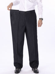 Men's Plus Size Solid Color Casual Dress Pants Regular Fit Polyester All Season