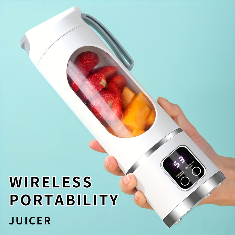 Mini Blender Portable USB Rechargeable Juicer with 3 Modes 12 Blades 15.22 oz