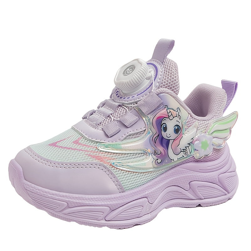 Pink Unicorn Cartoon Sneakers for Girls All-Season Cushioned Non-Slip Sole