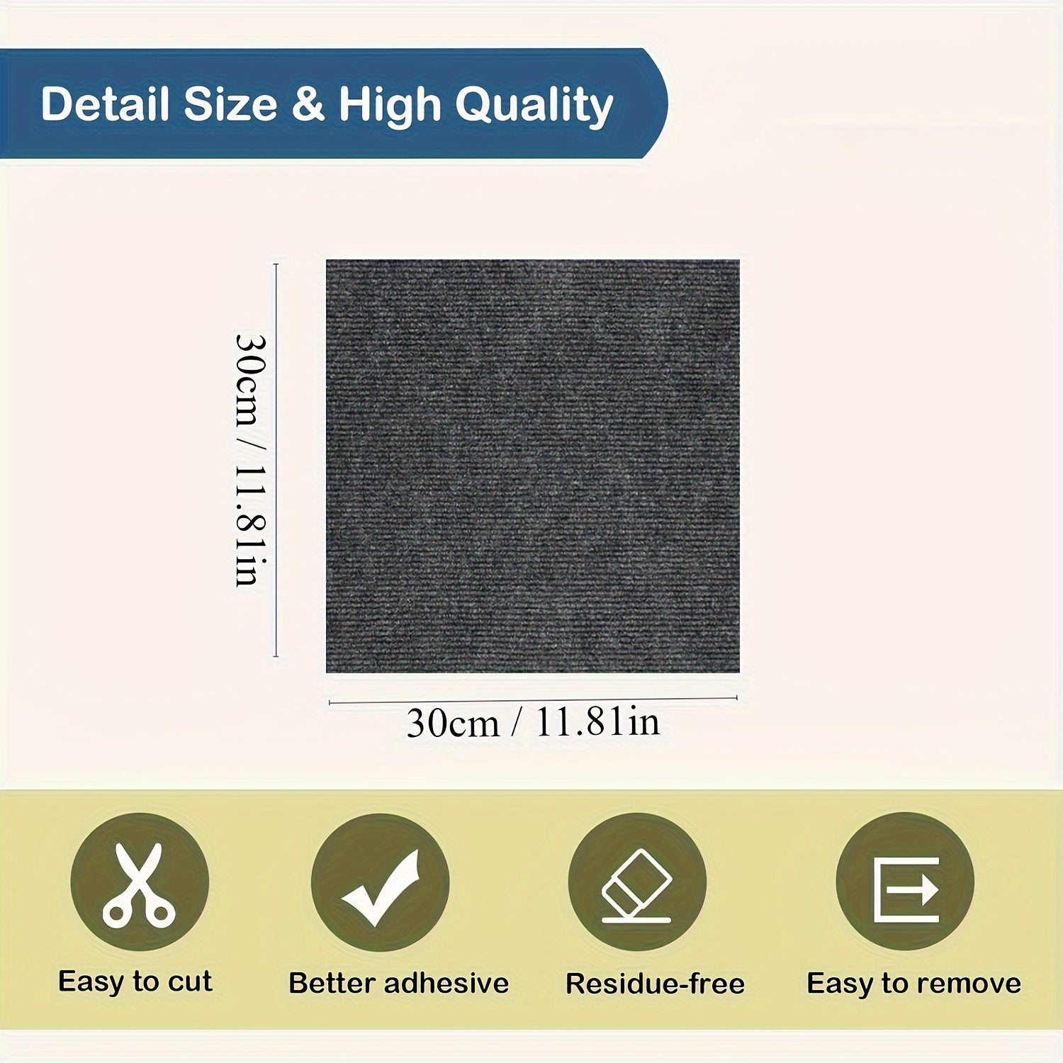 Self-Adhesive Cat Scratching Mat for Walls and Furniture Durable Polyester Fiber