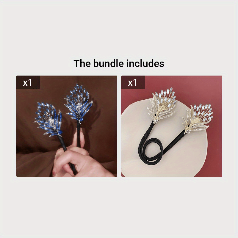 Feathered Twist Hair Clip with Rhinestones and Metal Accents for Bridal Shower