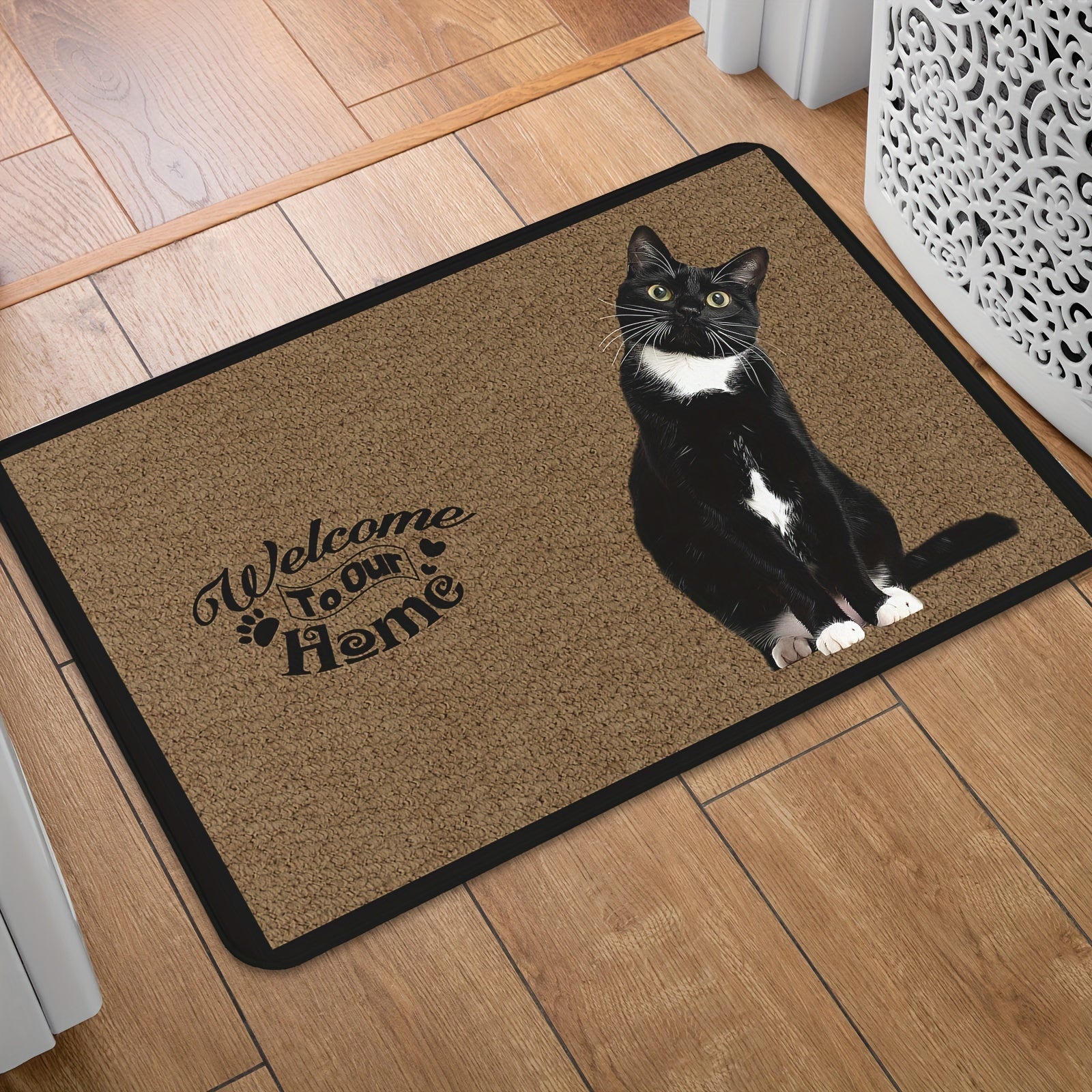 Cat Pattern Door Mat Non-Slip Stain Resistant Quick Dry Indoor Outdoor Entryway
