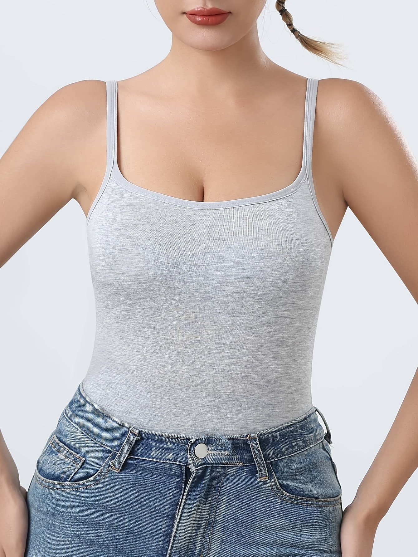 Women’s Plus Size Stretchy Sports Tank Tops with Built-In Bra Pads, Sleeveless, Casual Activewear, Pack of 3