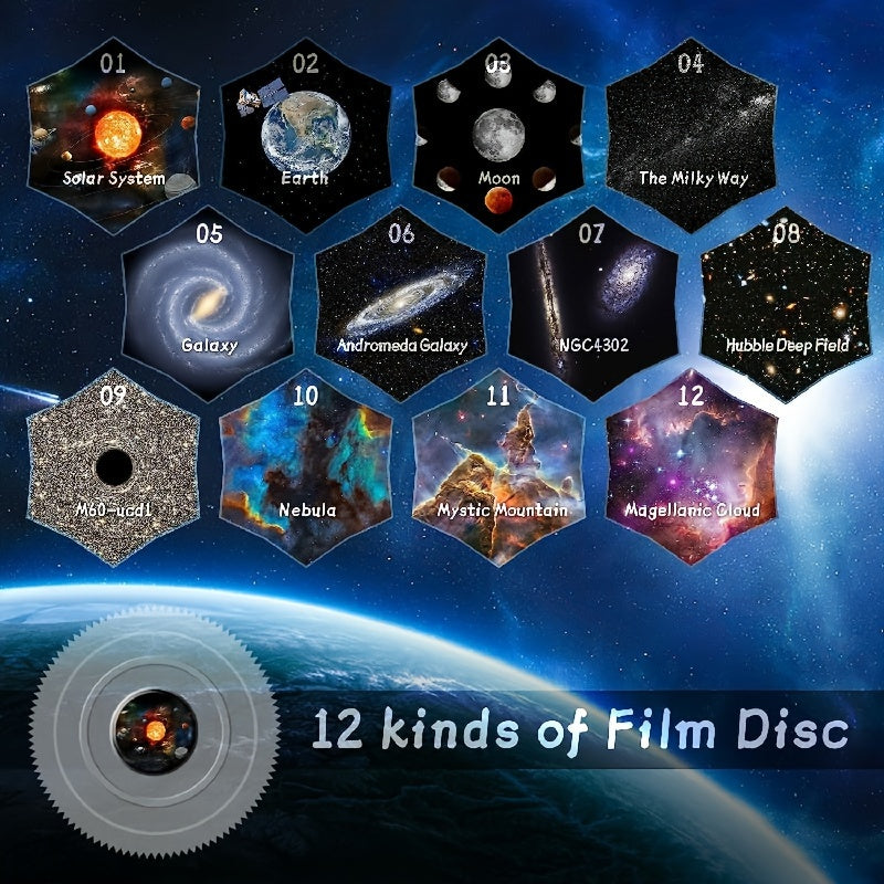 Galaxy Projector for Adults, 4K Interchangeable Discs, Night Light