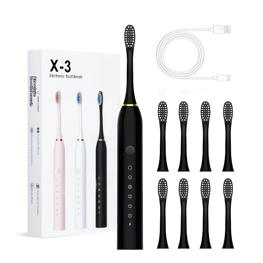 Cepillo de dientes eléctrico recargable para encías sensibles, 6 modos, 4 cabezales de repuesto