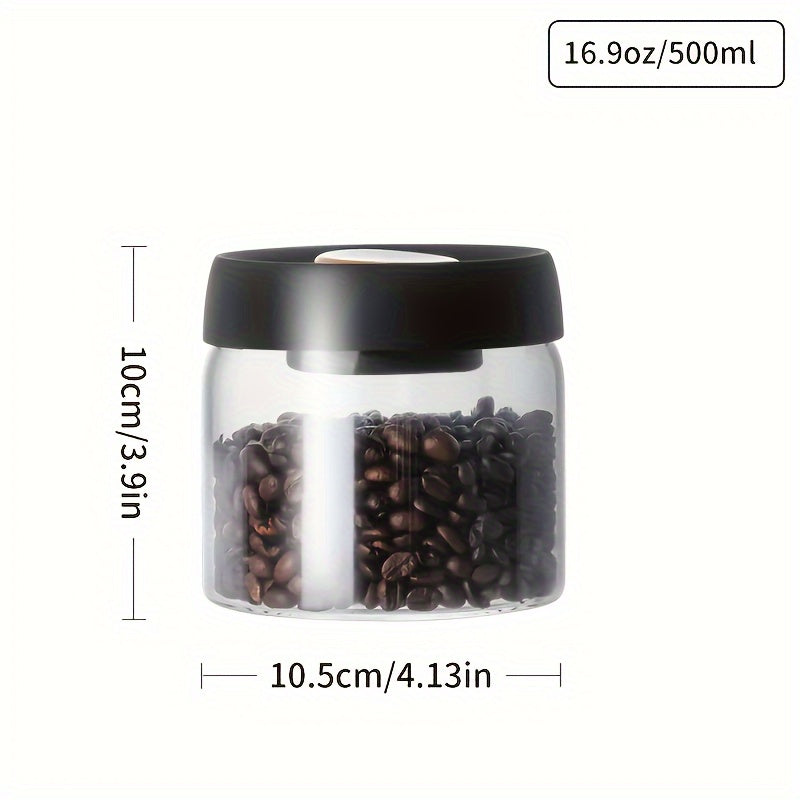 Tarro de vacío de vidrio de borosilicato para granos de café, almacenamiento en cocina 500ml 1800ml