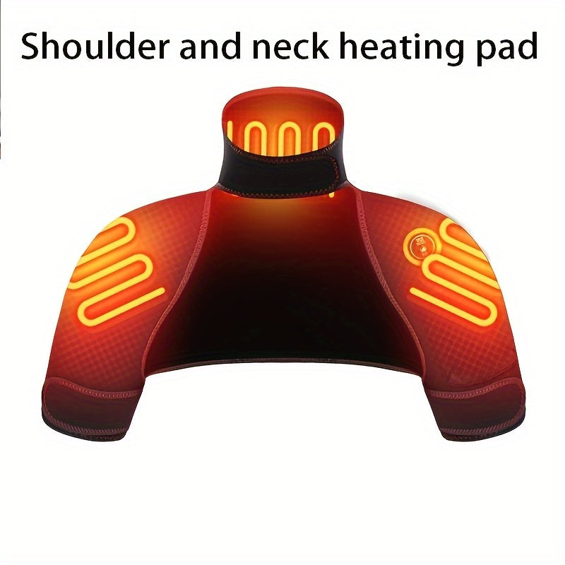 USB-Powered Heating Shoulder and Neck Warmer for Pain Relief and Relaxation Black Stereoscopic Heating