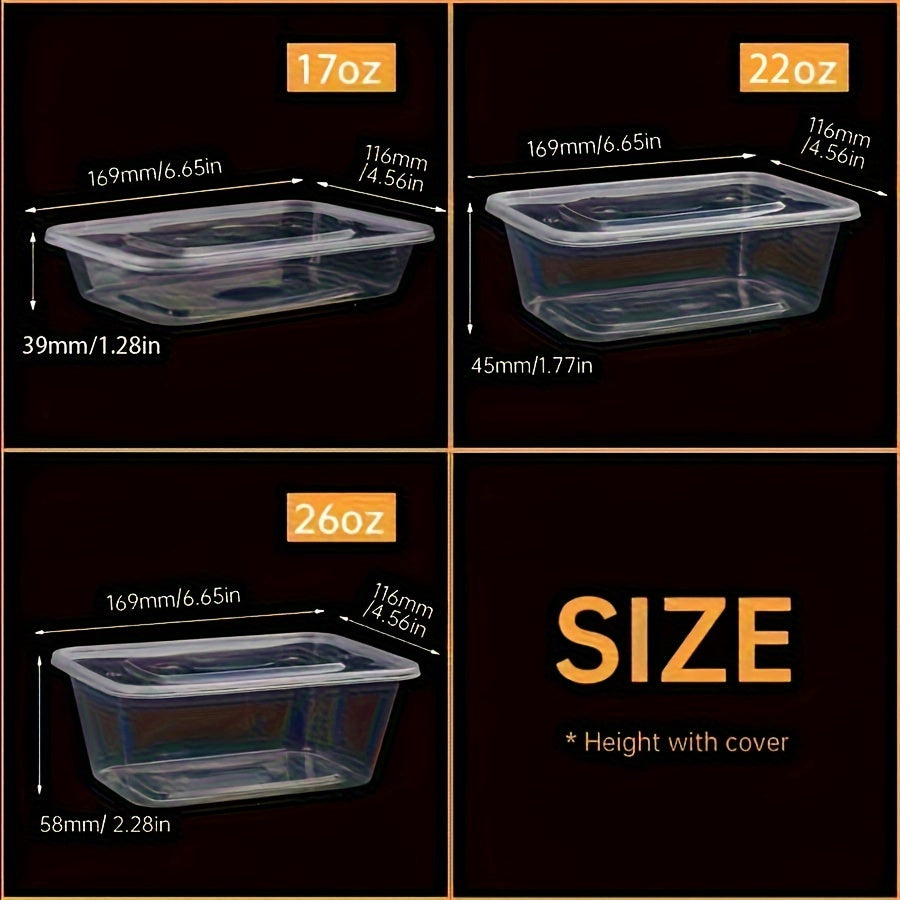 10-30 Pack Clear Plastic Food Storage Containers with Lids, Leak-Proof, Microwave Safe