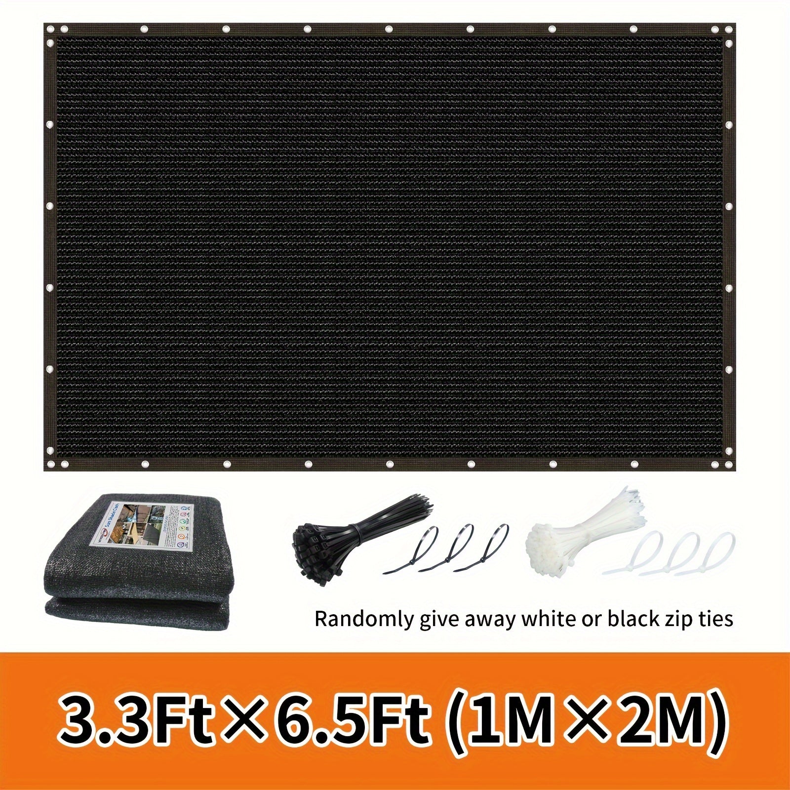 Outdoor Privacy Screen Fence Windproof Sun Protection Decorative Wall Mounted Barrier Black or White Ties Included