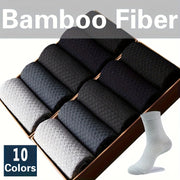 Men's Bamboo Fiber Crew Socks 10 Pack Breathable Comfortable Casual Business