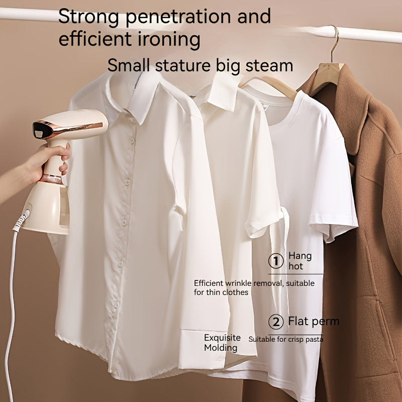 EU portativ qo'l sidirgichi, 1500W, 3 daraja sozlash, 220-240V ulagichi, tekis va osma sidirgich, burishdan saqlovchi, 280ml suv tanki.