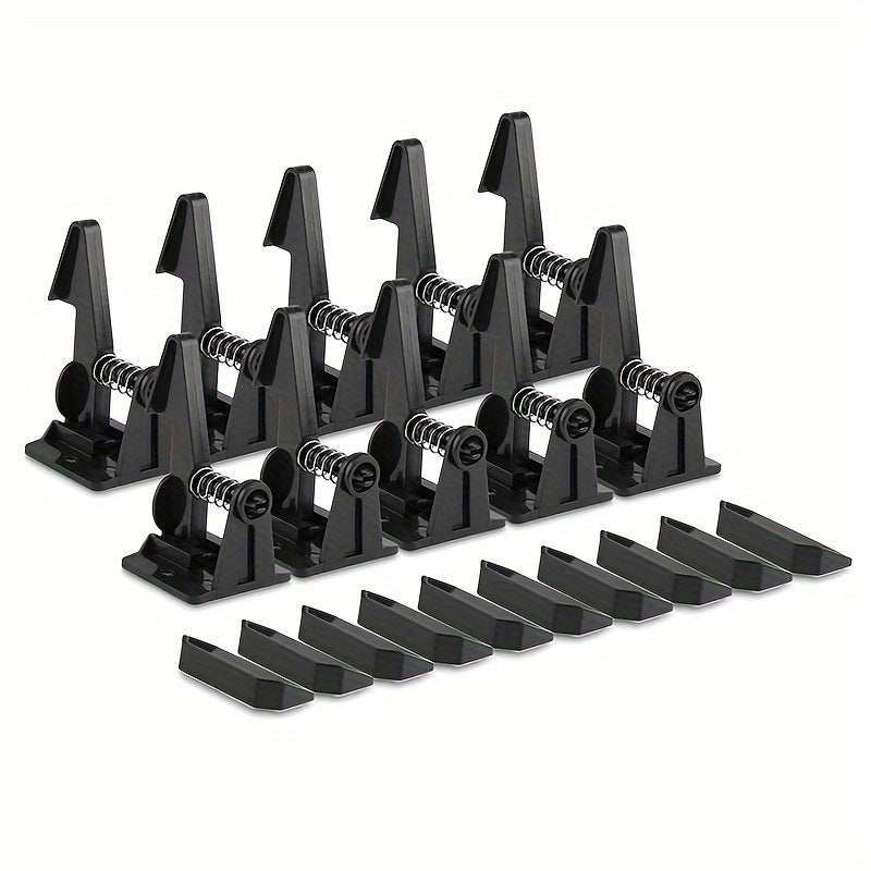 Set of 10 Child Safety Cabinet Locks Sticky Drawer Latches No Drilling Black White