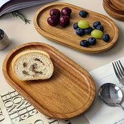 Овальная деревянная сервировочная тарелка с металлическим покрытием для праздников и вечеринок