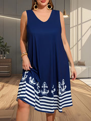 Plus Size Printed Camisole Dress for Women Casual Summer Sleeveless