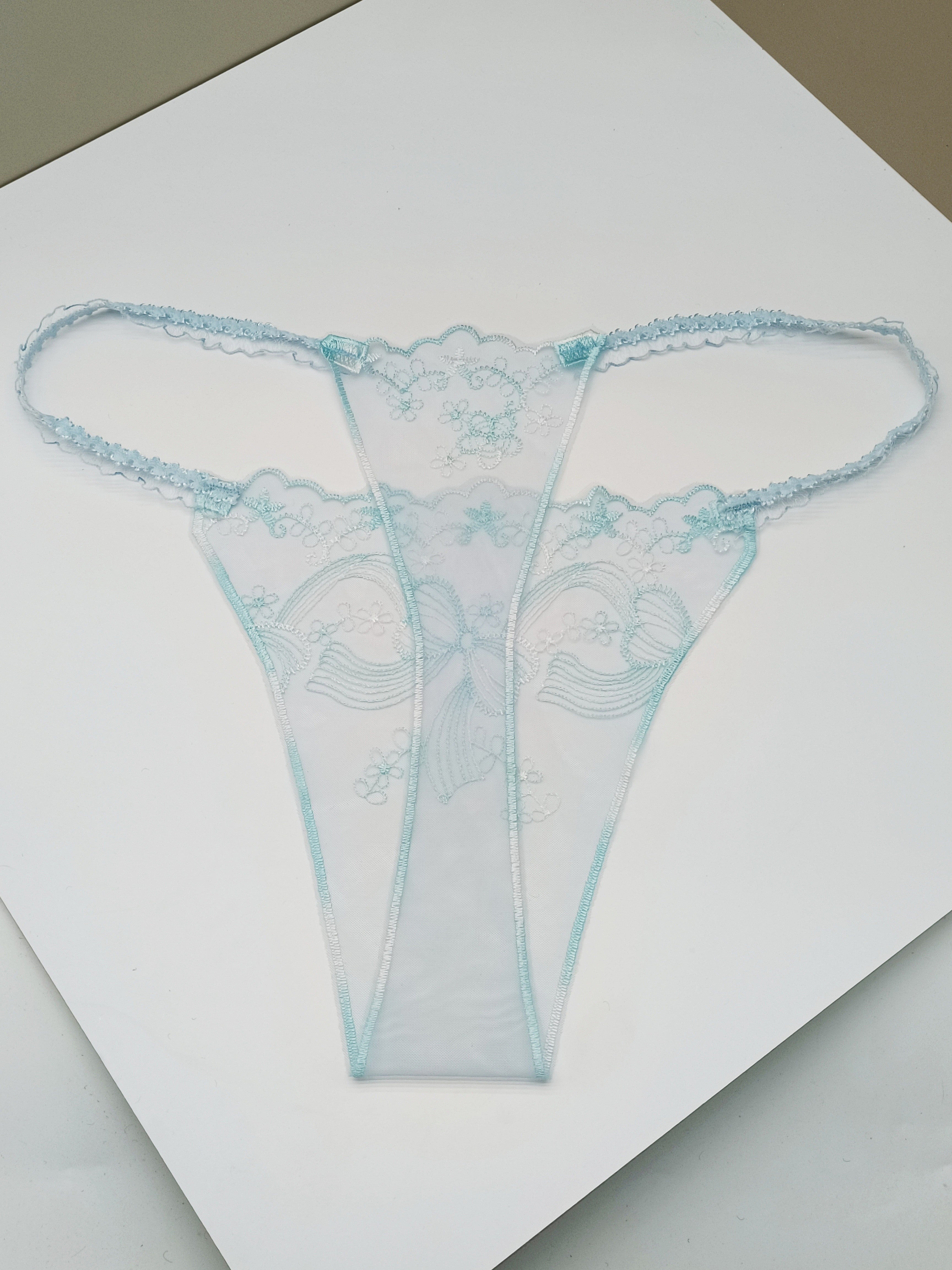 Women's High-Waisted Panties Mesh Lace Geometric Pattern Breathable Blue Black Red