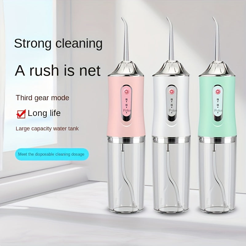 Hilo dental eléctrico de agua, limpiador de dientes inalámbrico, 3 modos, 4 boquillas, recargable, para viajes