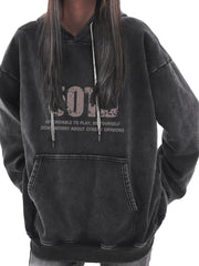 Women’s Plus Size Oversized Hoodie Black Cotton Blend Long Sleeve Casual Sweatshirt