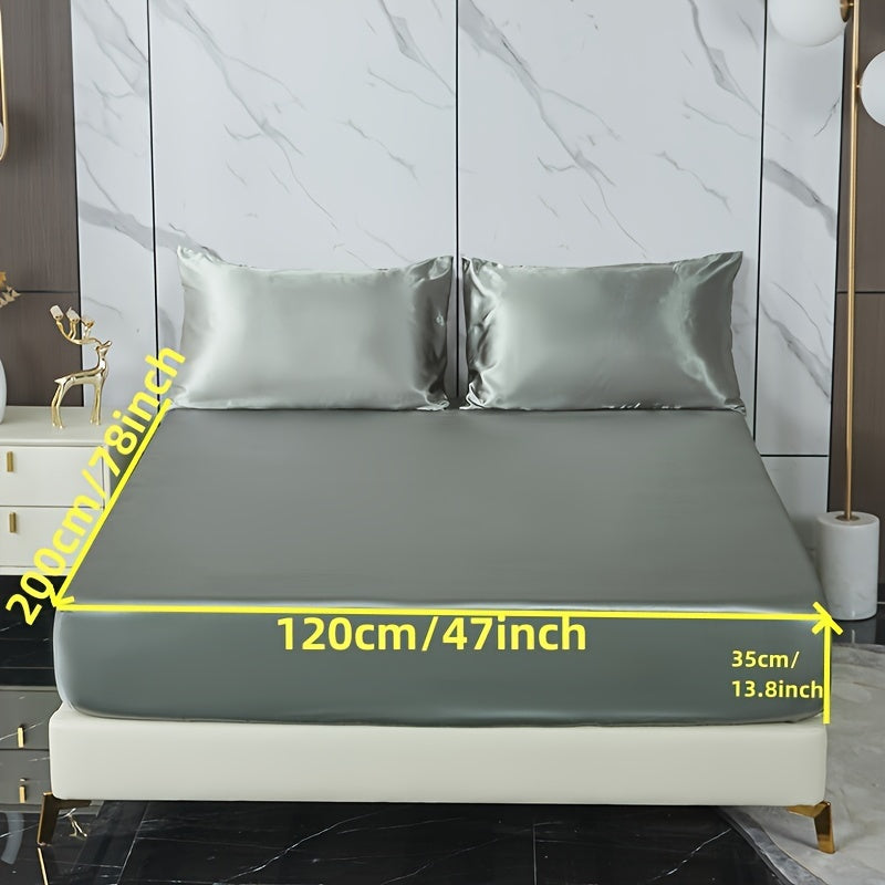 3-Piece Fitted Sheet Set with Pillowcases Polyester Bedding Soft Skin-Friendly