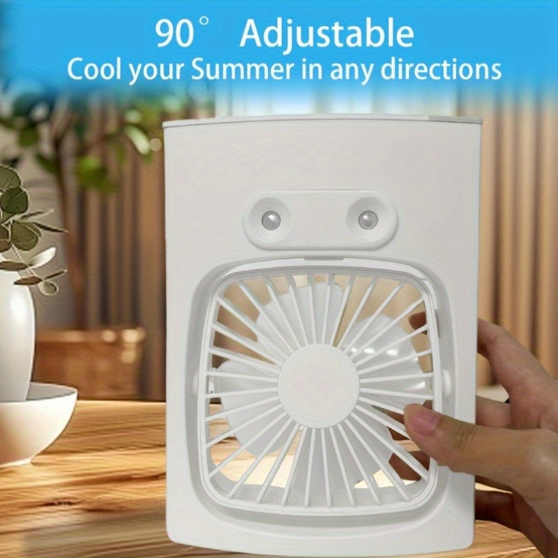 Portable Mini Air Cooler with Ice Water Function Rechargeable Battery USB Charging for Bedroom Office