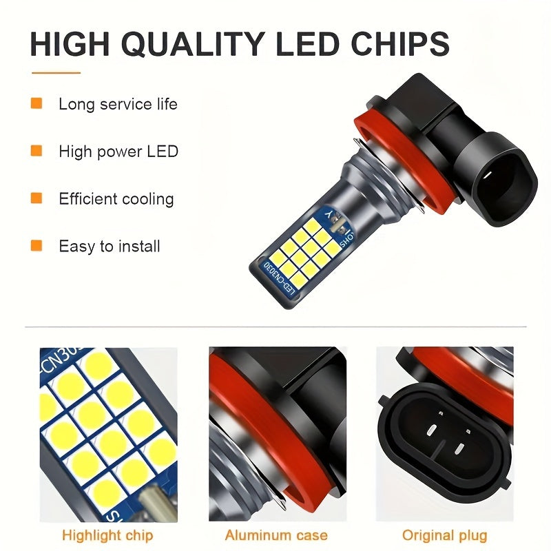 Car LED Fog Light Bulb 6000K White Ice Blue Yellow White 2 Pack