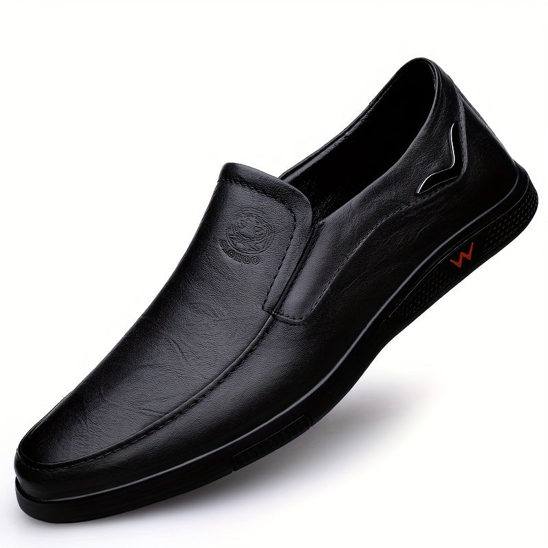 CLOHOO Erkaklar Slip-On Loaferlari: Yumshoq charm, kauchuk taglik, kundalik norasmiy kiyim uchun mos.