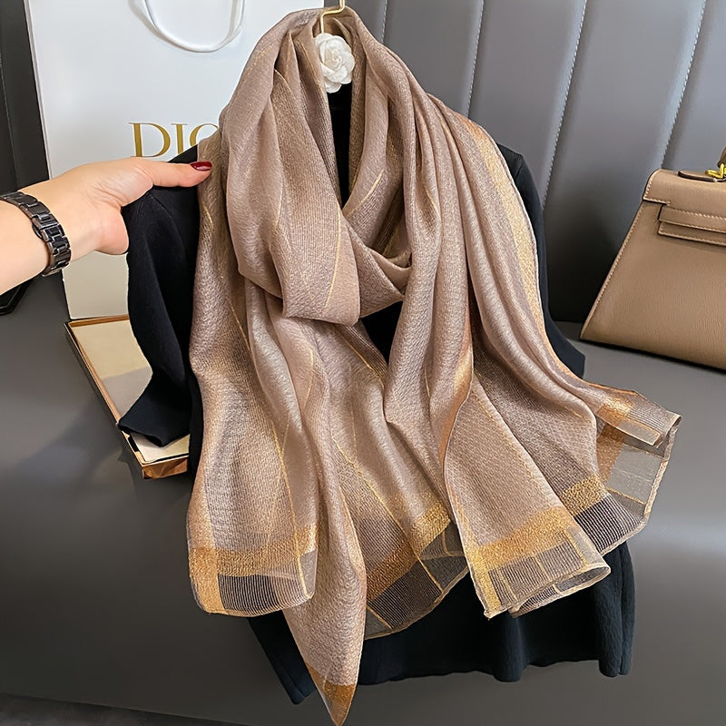 Women's Windproof Imitation Silk Shawl Eid Stylish Breathable Scarf