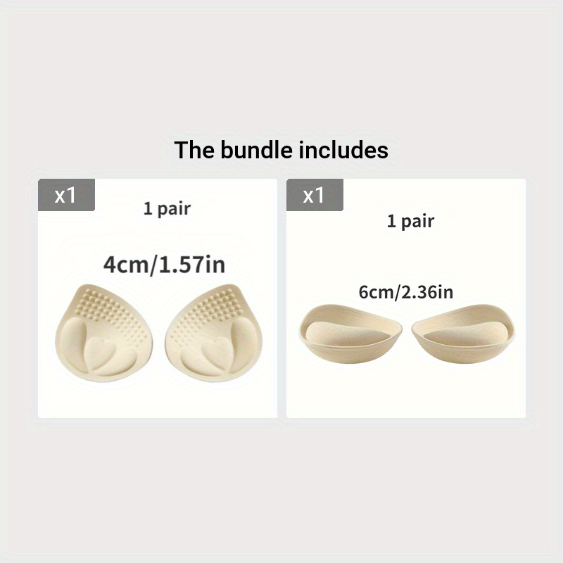 Small Chest Enhancement Pads 4cm/6cm Thick for Bras Soft Foam Support
