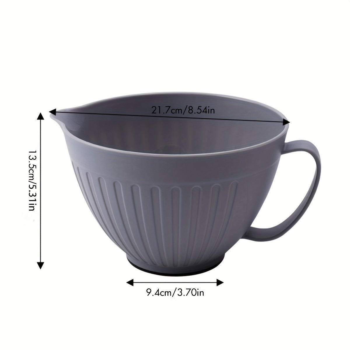 Large Capacity Nordic-Inspired PP Baking Bowl with Handle for Mixing and Storage