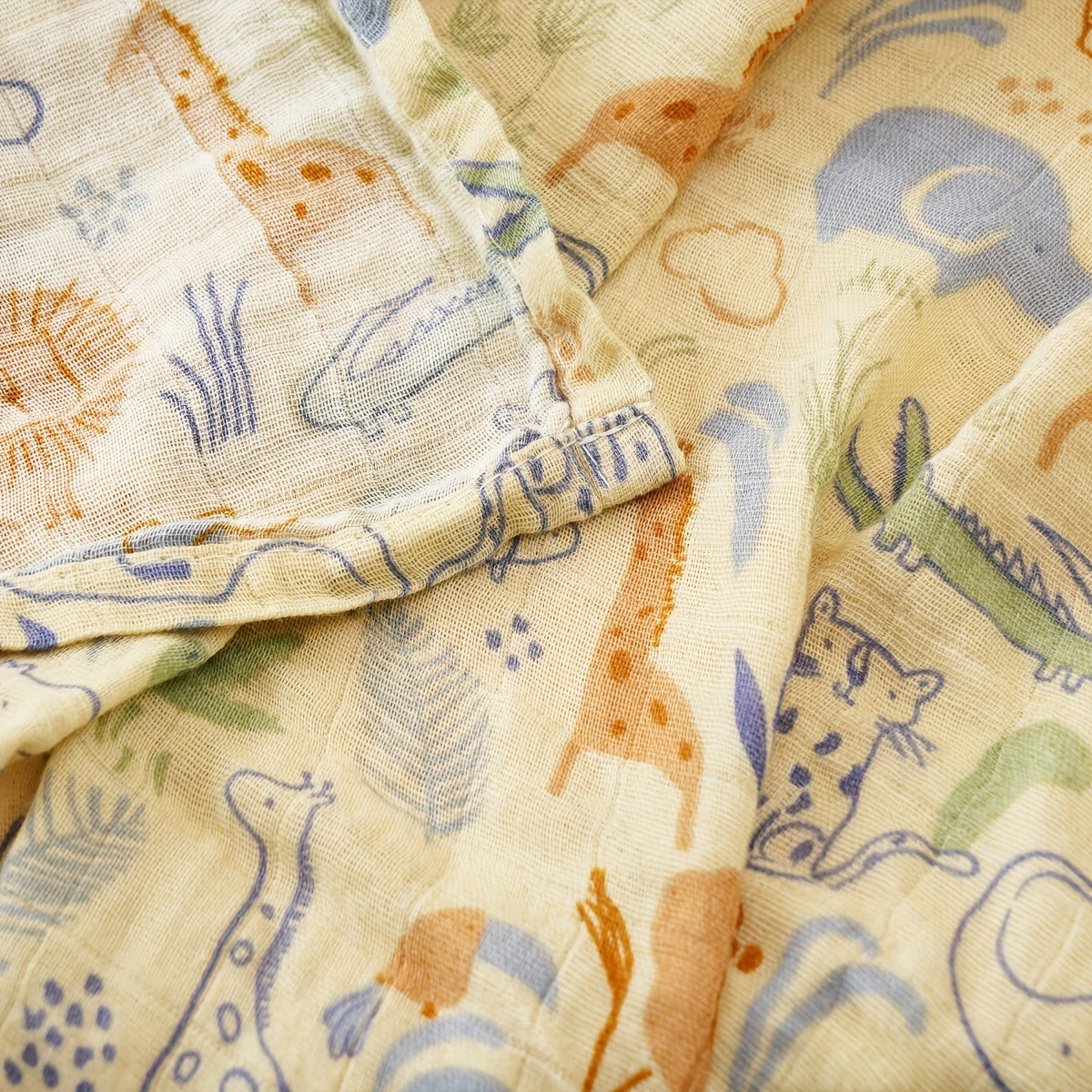 Manta de bebé de muselina 110x120cm suave de doble capa para recién nacidos y niños pequeños