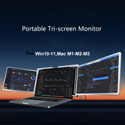 Portativ uchta monitor noutbuklar uchun 33.78 sm 1080P FHD IPS displey, USB-C/A ulanishi, Freesync Premium, mat finish, keng ko'rish burchagi. MacOS M1-M3 va Windows bilan mos keladi.