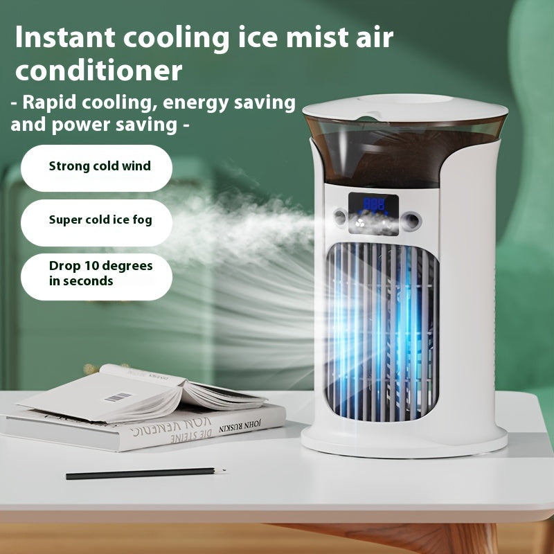 Portable USB Air Cooler Mini Desktop Humidifier Fan Quiet Compact Cooling for Home Office