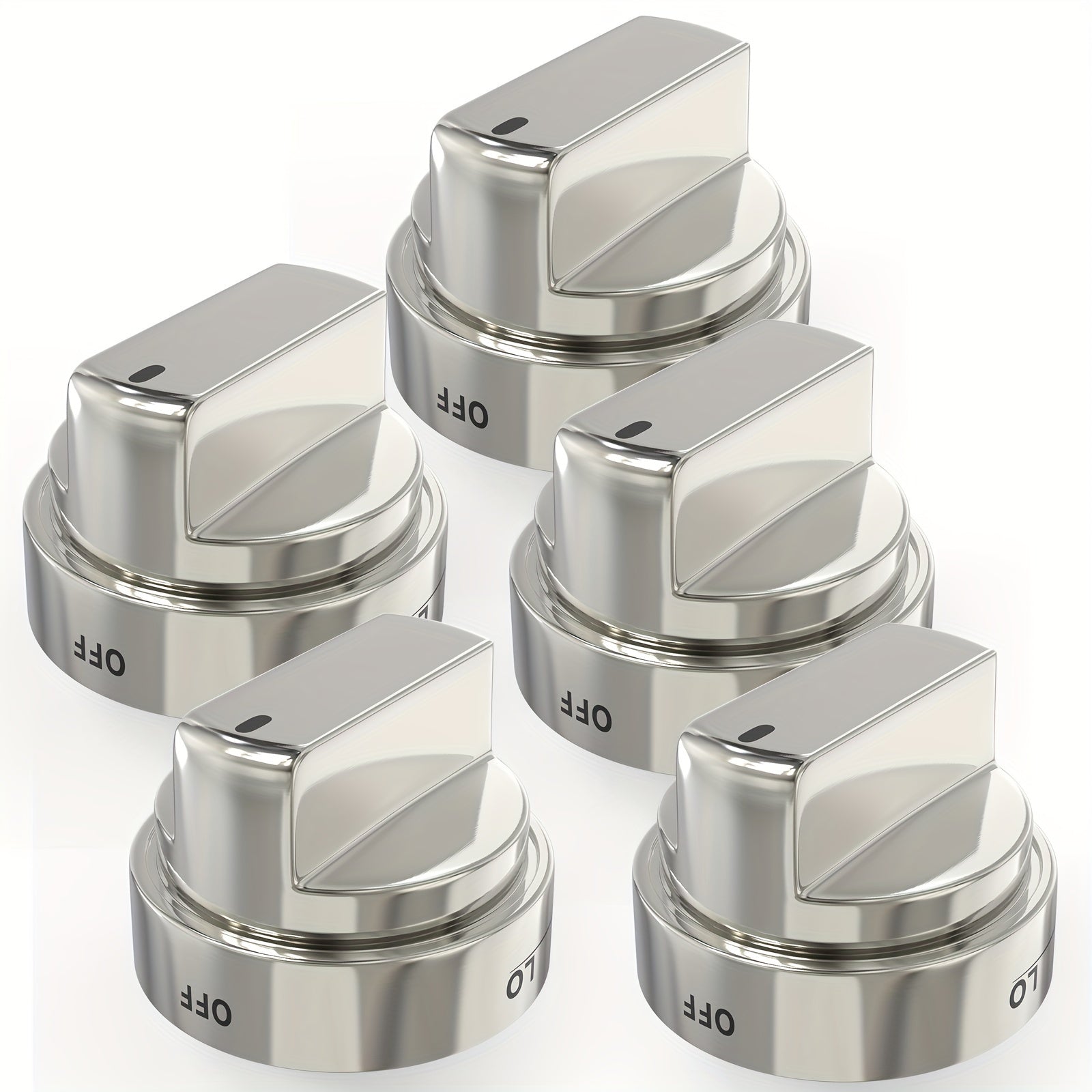 5-Pack Gas Range Metal Knob Replacement for Stove Oven Range Models Easy Installation