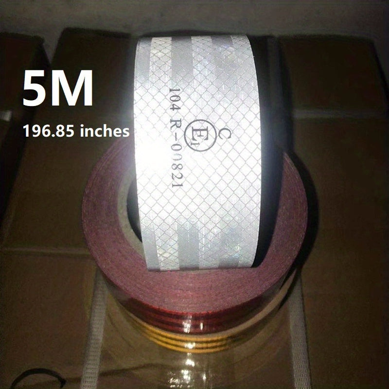 Avtomobil uchun reflektiv ogohlantirish lentasi Qizil va Oq 1m/5m Xavfsizlik chizig'i Reflektiv qoplama