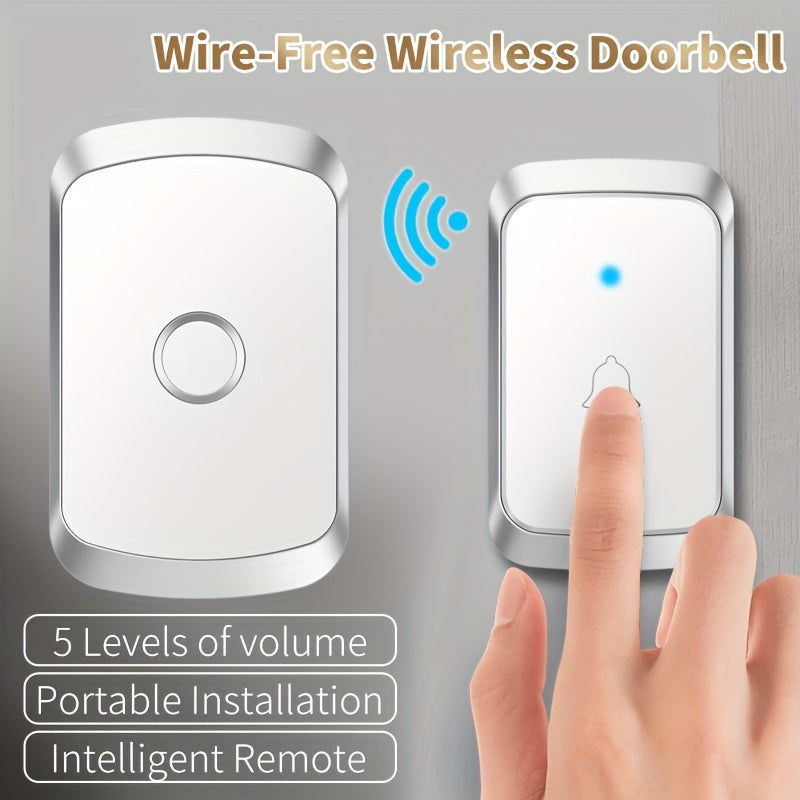 Wireless Doorbell Set with 60 Melodies LED Flashlight 300m Range EU Plug