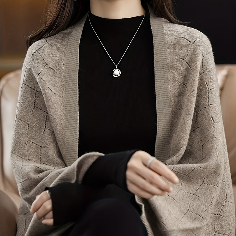 Women’s Knitted Shawl Scarf Solid Color Autumn Winter Versatile Cape