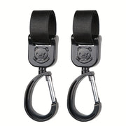 Baby Stroller Hooks 2 Pack, Rotating Car Hanging Buckle Accessories for Bags