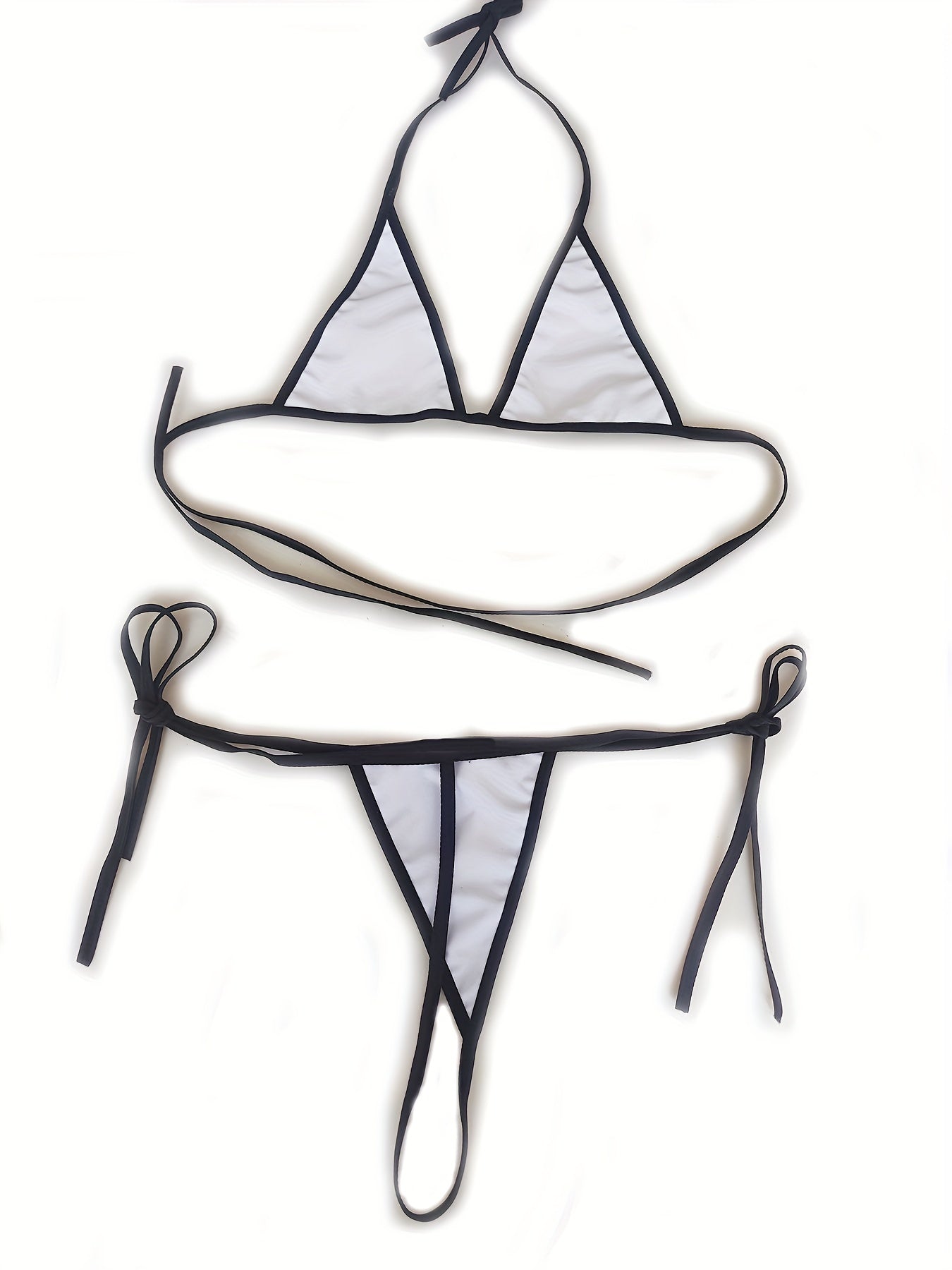 Women's Bikini Set Tether Style Knit Nylon Solid Color S M L