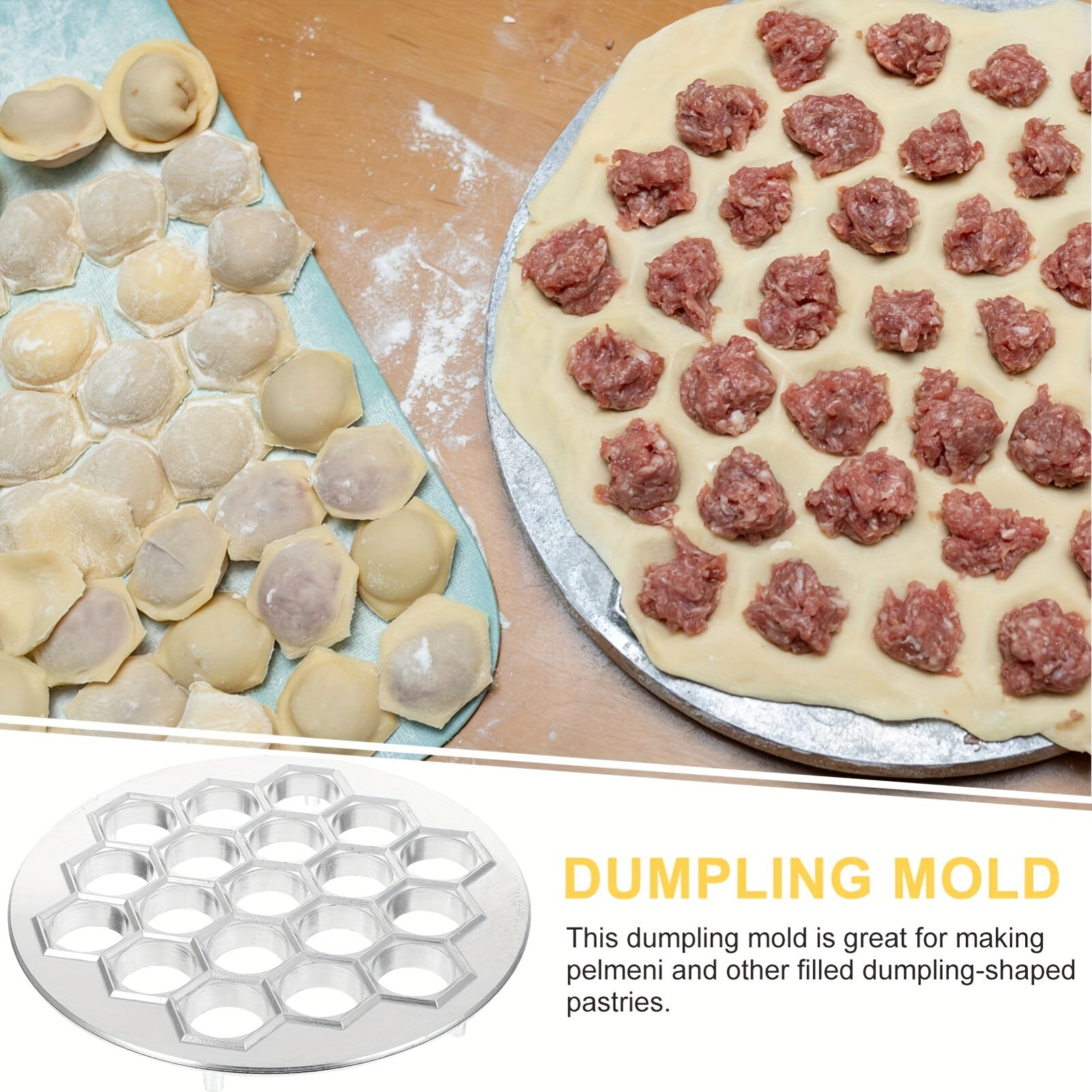 Aluminum Dumpling Maker with 37 Holes for Meat and Pastries Kitchen Tool