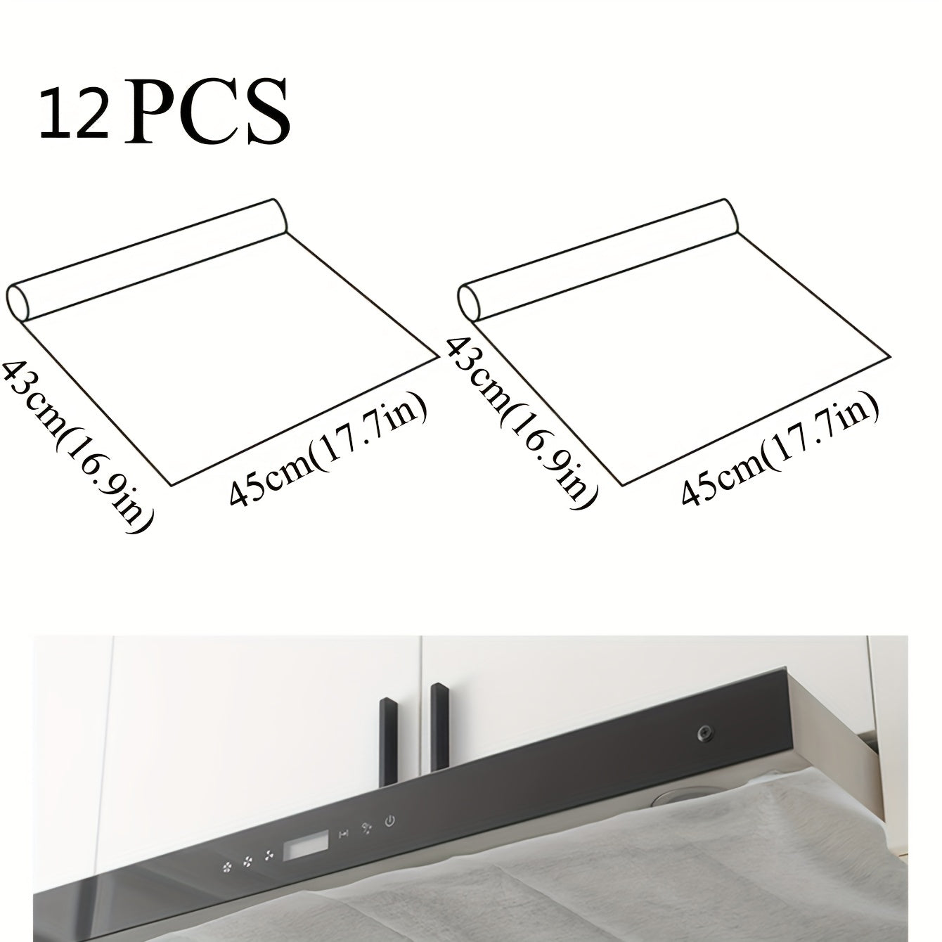 12pcs Self-Cleaning Kitchen Range Hood Filter Screens for Oil Suction