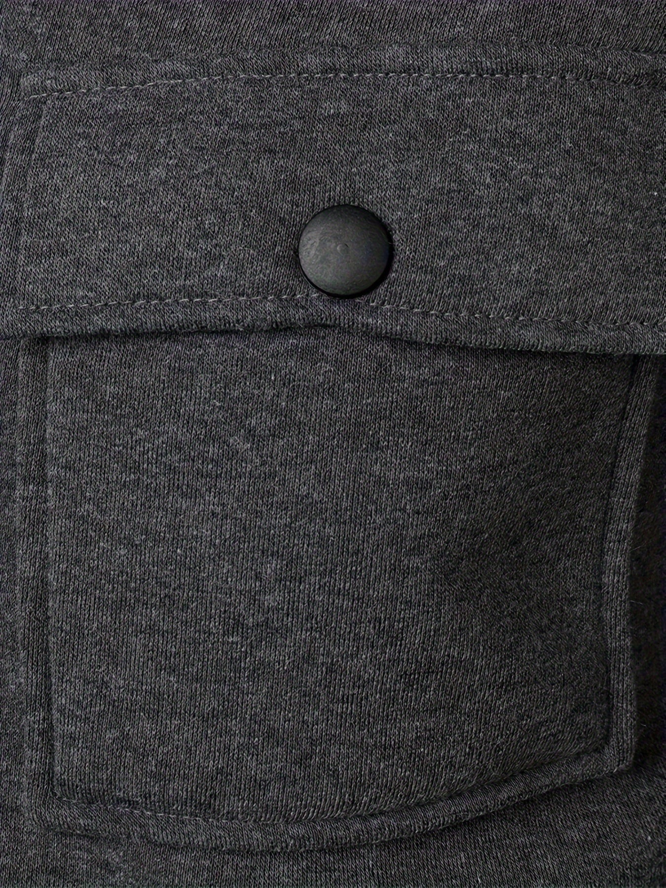 Men's Casual Fleece Jacket Made of 100% Polyester Knit Fabric with Lapel Collar and Pockets